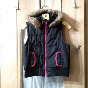 Faded Glory girls puffer hooded vest    size  10-12